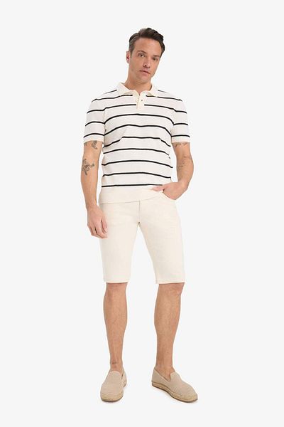 DeFacto Standard Fit Striped Short Sleeve Knitwear Polo T-Shirt E2701Ax25Sp