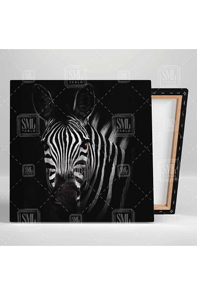 SML TABLO Zebra Stripes Noble Animal Forest Nature Pictură pătrată pe pânză