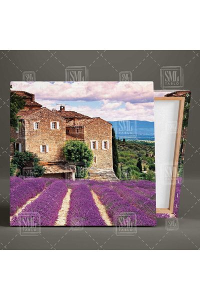 SML TABLO Italia Toscana Valley Houses Stone House Nostagic Decorativ Pătrat Canvas Print