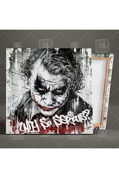 SML TABLO Joker Gotham City Why So Serious Street Art Pictură pătrată pe pânză