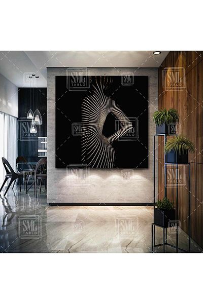 SML TABLO Sun Reflection Shadow Zebra Γυναικείο τετράγωνο καμβάς