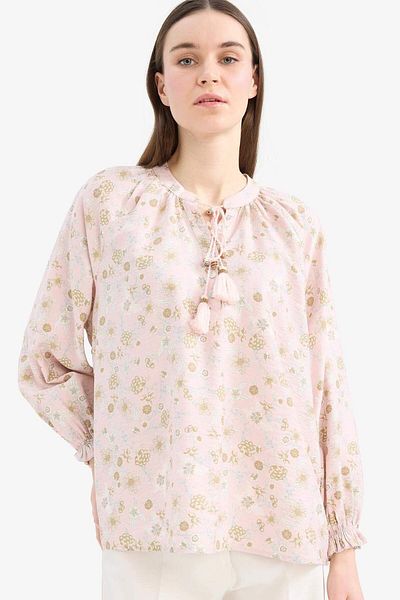 DeFacto Relax Fit Patterned Long Sleeve Hijab Shirt Tunic E1100Ax25Hs