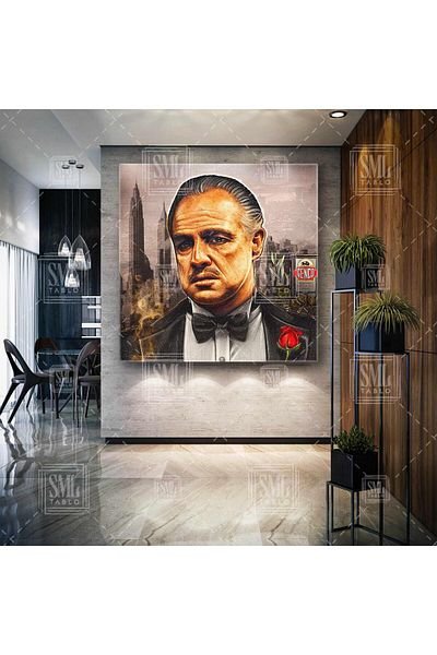 SML TABLO Αφίσα ταινίας The Godfather Don Carleone Legend Τετράγωνος καμβάς ταινίας