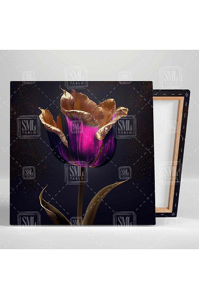 SML TABLO Auriu Detaliat Roz Rose Aur Sclipici Pictură Decorativă Pătrată de Lux