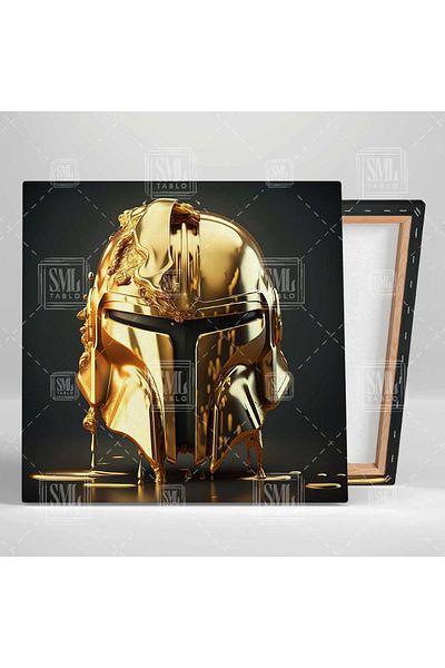 SML TABLO Star Wars Gold Jedi Mask Gold Liquid Mask Pictură pătrată pe pânză