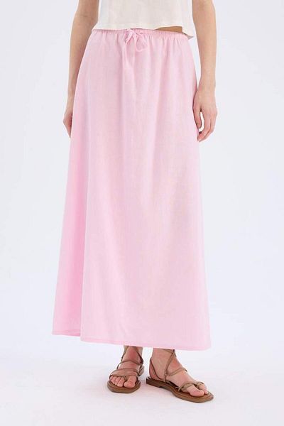 DeFacto New Season Coool A-Line Regular Waist Linen Maxi Skirt