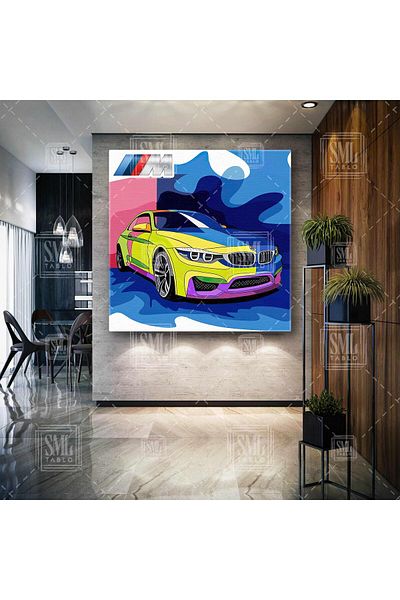 SML TABLO Bmw Car Illustration Σχέδιο Αυτοκινήτου Σχέδιο Τετράγωνος Πίνακας Καμβά