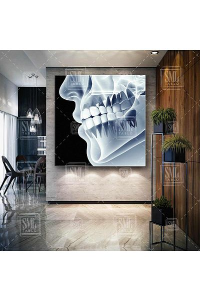 SML TABLO Sănătatea dinților Dentist Dentist Chin X-Ray Dentist Square Canvas Painting
