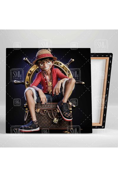 SML TABLO Luffy Treasure Chest με ψάθινο καπέλο Τετράγωνος πίνακας σε καμβά