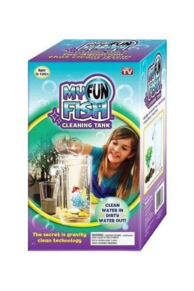 HALAMODO Self Cleaning Aquarium Fish Tank Transparent 15x12x25cm