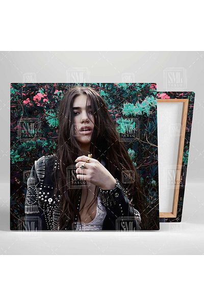 SML TABLO Dua Lipa Music Art Τετράγωνος πίνακας σε καμβά