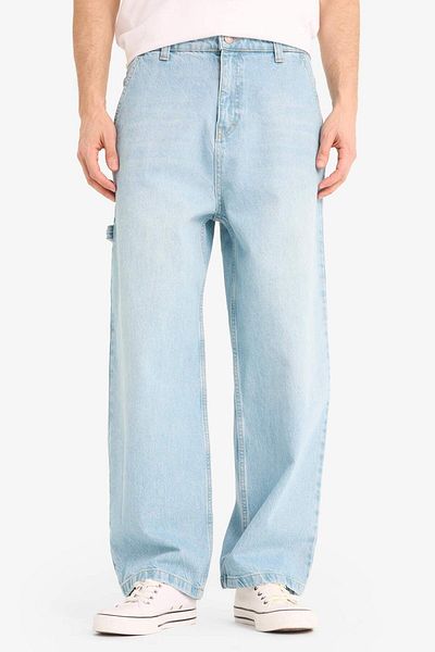 DeFacto 100% bumbac, pantaloni de jeans cu talie înaltă, cu picioare largi, cu croială largă, F3925AX25SM