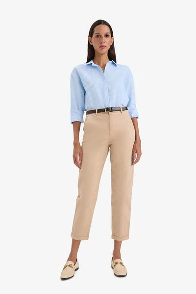 DeFacto New Season Carrot Fit Gabardine Belted Trousers with Pocket High Waist