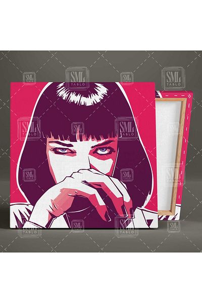 SML TABLO Pulp Fiction Mia Wallace Ieftin Roman Film Ilustrație Pictură pătrată pe pânză