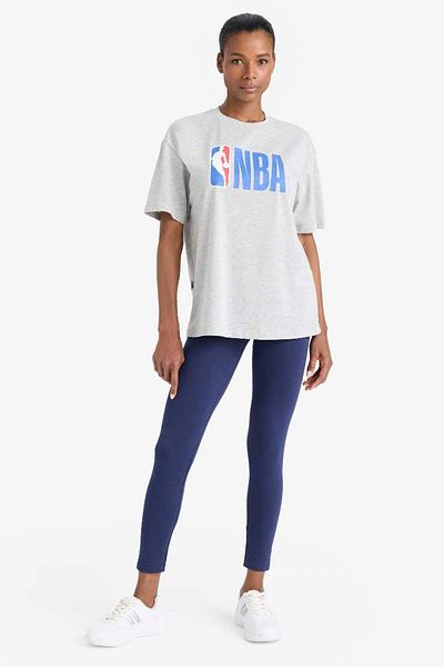 DeFacto Νέα σεζόν DeFactoFit NBA Wordmark Boxy Fit Crew λαιμόκοψη κοντομάνικο μπλουζάκι