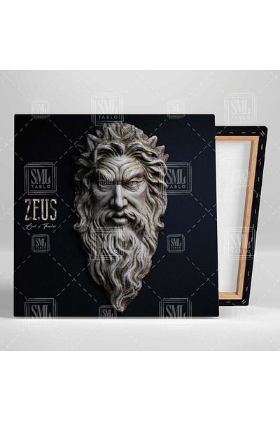 SML TABLO Zeus Zeu Fulger Sculptură Artă Modernă Mitologia Greacă Pictură pe pânză pătrată de marmură