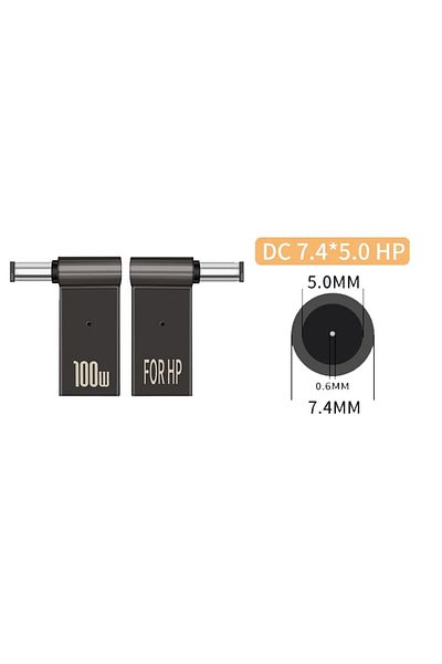 DIXSG 7.4-5.0mm (FOR HP) 100w Usb Type C Fast Charging Adapter Plug Connector Universal Usb C Laptop Char