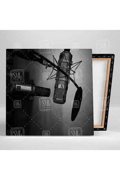 SML TABLO Μικρόφωνο Studio Εγγραφή ήχου Μουσική Διακόσμηση Τετράγωνος πίνακας καμβά