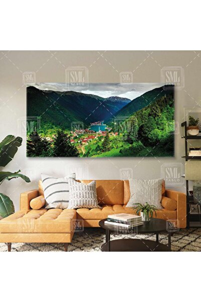 SML TABLO Trabzon Uzungöl Dağlar Manzara Göl Doğal Güzellikler Enine Yatay Ka...