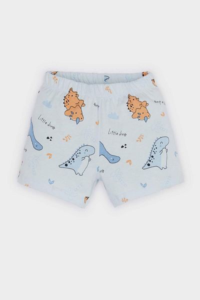 DeFacto Baby Boy Pajama Set Dinosaur Printed Short Sleeve Combed Cotton Top Elastic Waist Shorts E9605A525Sm
