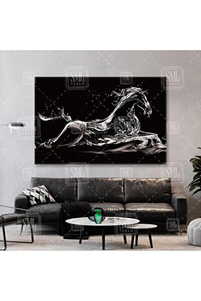 SML TABLO Sudan Oluşan At Aqua Horse Dekorasyon Yatay Kanvas Tablo