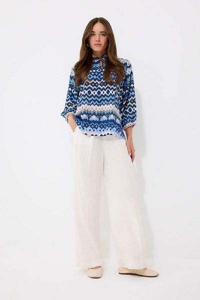 DeFacto New Season Regular Fit V-Neck Patterned Long Sleeve Shirt