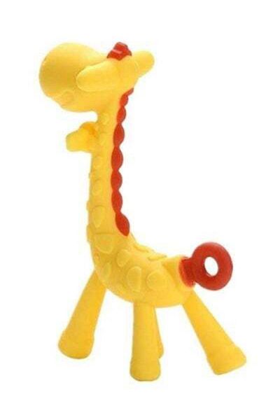 HALAMODO Food Grade BPA Free Silicone Cartoon Giraffe Shape Baby Teether Toy – Multicolour