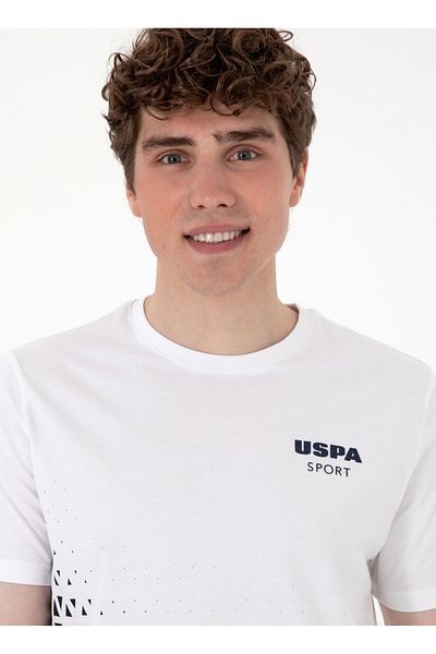 U.S. Polo Assn. U.S. Polo Assn. Θηλυκό λευκό T-Shirt με λαιμόκοψη ζιβάγκο S-ZENAX