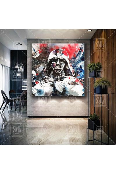 SML TABLO Star Wars Darth Vader Ακουαρέλα Τετράγωνη ζωγραφική σε καμβά
