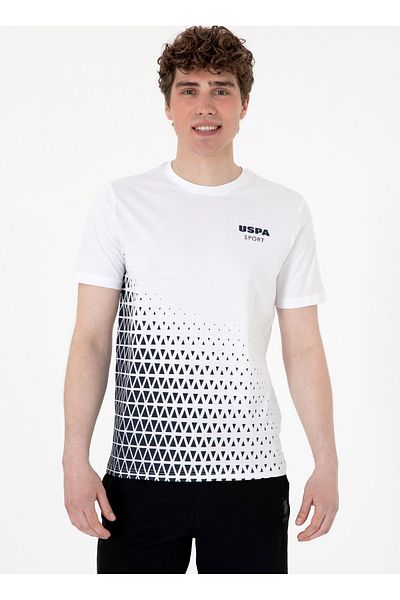 U.S. Polo Assn. U.S. Polo Assn. Θηλυκό λευκό T-Shirt με λαιμόκοψη ζιβάγκο S-ZENAX