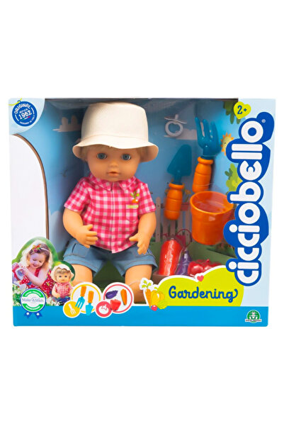 GIOCHI PREZIOSI Cicciobello Bahçıvan Oyuncak Bebek 30 cm | Emzikli + Tırmık, Kürek, Sebze Setli Bahçe Temalı
