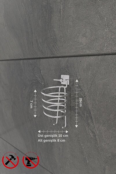 Alper Banyo Scilla Kare Krom 3'lü Yapışkanlı Banyo Seti | Halka Havluluk, Kağıtlık, Kare Fön Makinesi Askısı