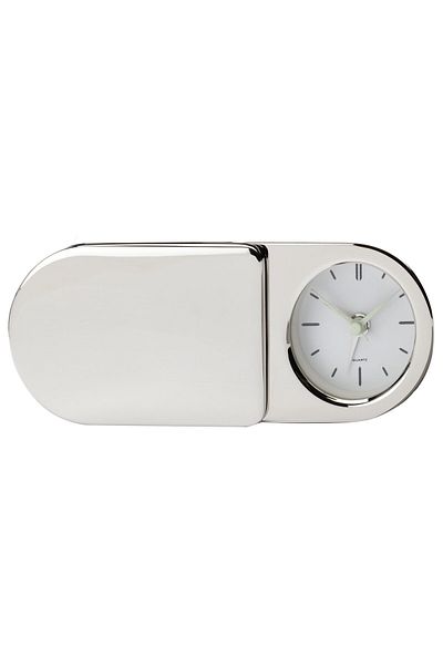 GiftExpress Silver Line Desk Clock