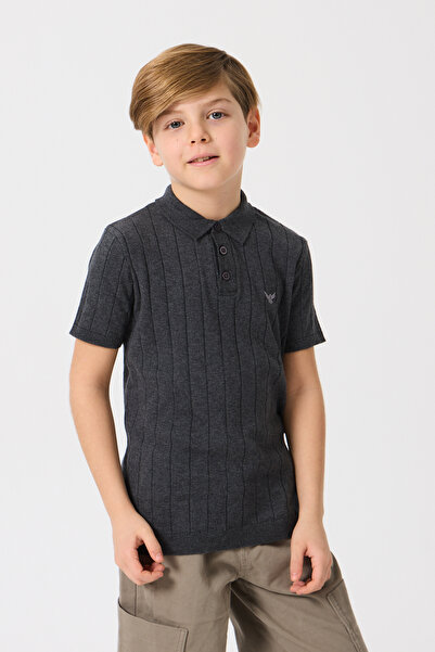 Nisrakids Μπλουζάκι για αγόρι - Πλεκτό μπλουζάκι με λαιμόκοψη πόλο για παιδιά...