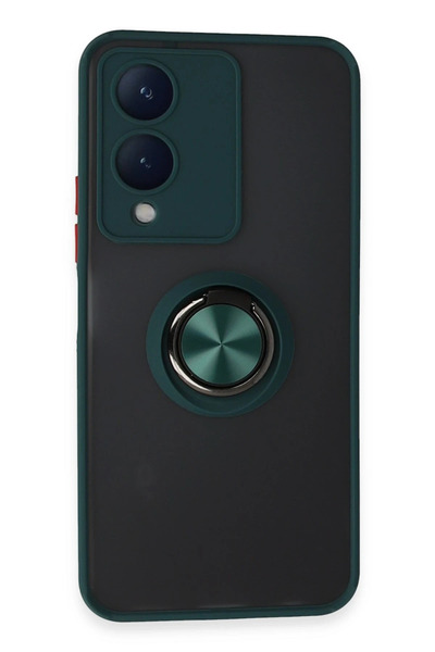 NewFace حافظة فيفو Y17S غطاء سيليكون مونتريال مع حلقة - أخضر 1494503709