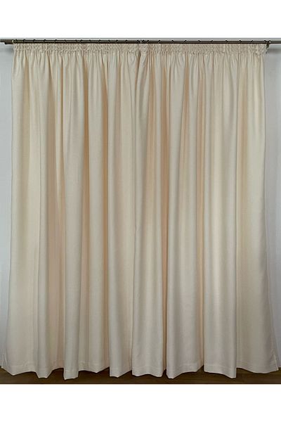 Liz Line Set of two blackout curtains, ivory, "Monocrom Signature" by Liz Line, with 2x300x245 DR93 curtain rod