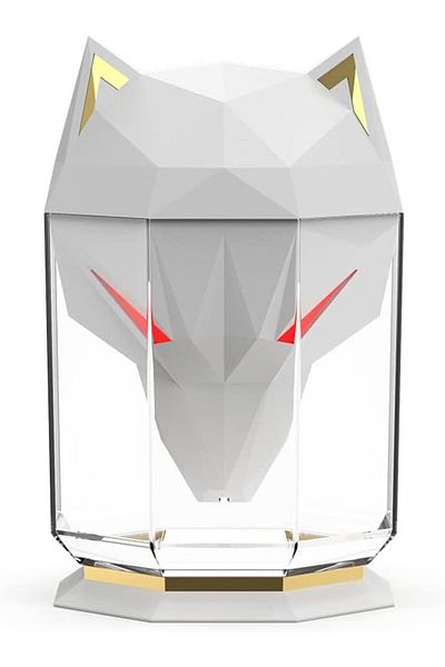 LEEFONA Umidificator War Wolf Totem Leefona, ABS, transparent/alb/auriu, 10 x 10 x 16,2 cm, 650 ml