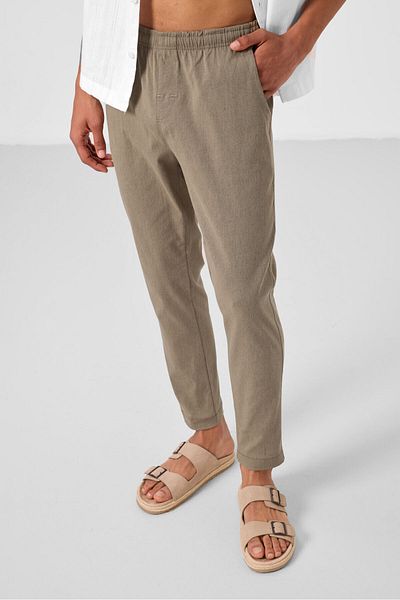 TOMMY LIFE Ανδρικό παντελόνι Camel Standard Fit Woven ελαφρύ εύκαμπτο Chino - 82180