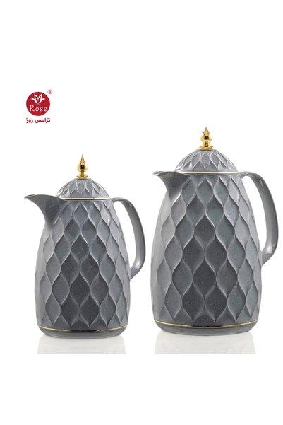 Rose Rs-2323- طقم ترمس شاي وقهوة مكون من 2 ترمس روز سعة 1 لتر قهوة و 1.5 لتر شاي