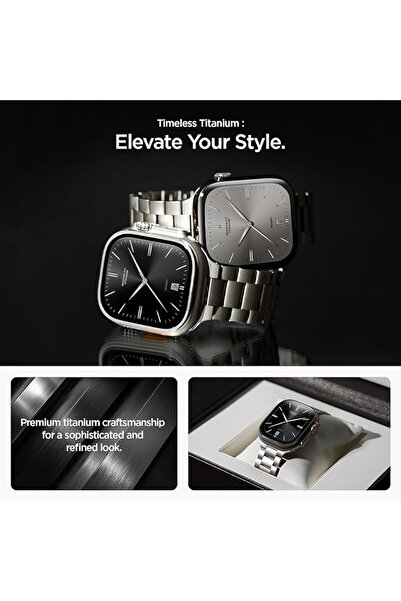 Spigen Modern Fit Premium Real Titanium Band for Apple Watch Ultra Strap - Natural Titanium