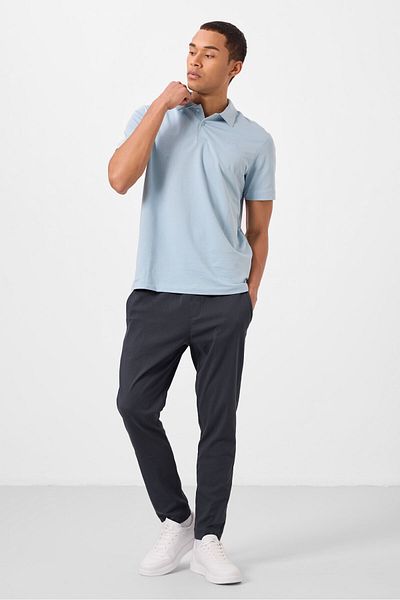 TOMMY LIFE Γκρι Standard Fit υφαντό ελαφρύ εύκαμπτο ανδρικό παντελόνι Chino - 82179