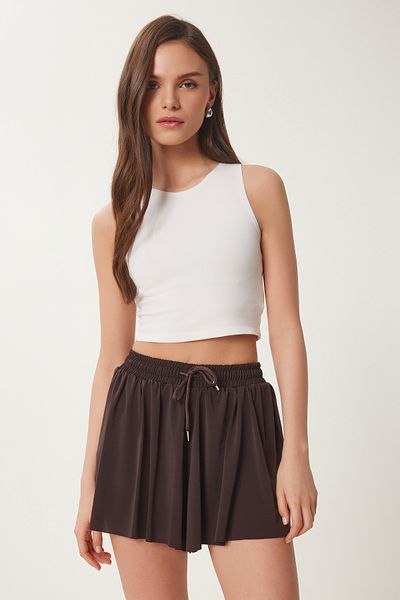 Lovelyİstanbul Mini pantaloni scurți cu talie înaltă în două straturi MARO LDZ0009