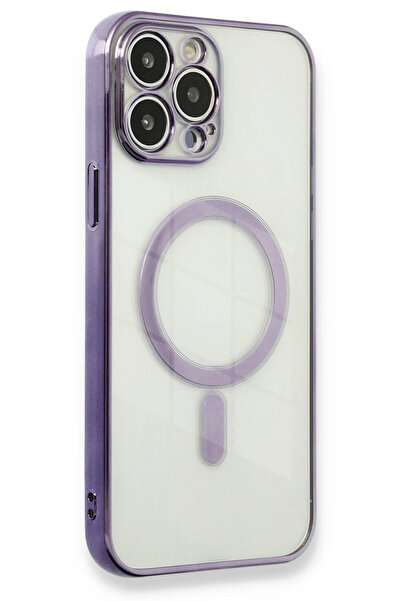 NewFace حافظة ايفون 13 برو مغناطيسية ليزر سيليكون - بنفسجي 1490728709