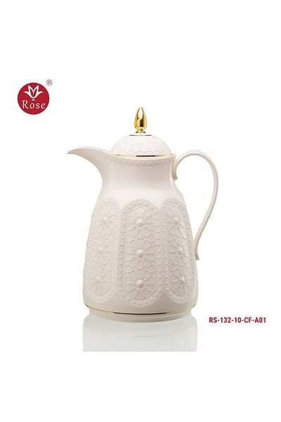 Rose Rs-132- Tea and coffee thermos set with an Islamic pattern, consisting of 2 rose thermoses, one liter for coffee and one liter and a half for tea