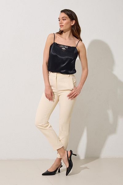 Setre Cream Pocket Detailed Full Mold Trousers