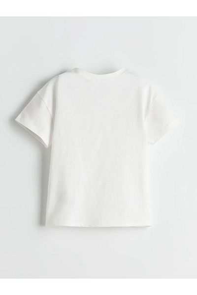 LC Waikiki LCW Kids Ecru Crew Neck Heart Stripes για κορίτσια