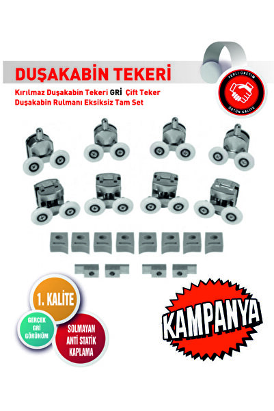 icereklam Duşakabin Tekerleği Yaylı 4 Adet Alt 4 Adet Üst Set 22 mm
