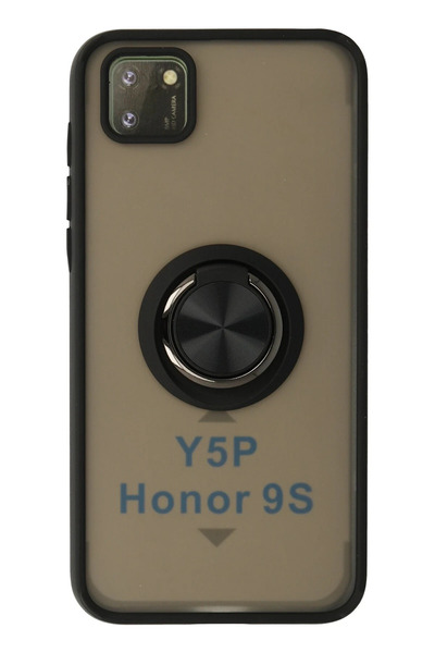 NewFace حافظة هواوي Y5P مونتريال غطاء سيليكون مع حلقة - أسود SPTGL