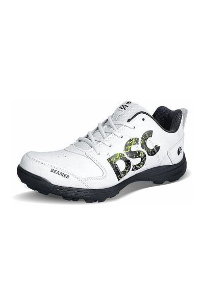 DSC Beamer Cricket Shoes | Grey/White | For Kids | Light Weight | Durable | 1 UK, 2 US, 35 EU