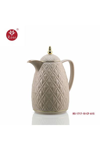 Rose Rs-1717- طقم ترمس شاي وقهوة مكون من 2 ترمس روز سعة 1 لتر قهوة ولتر و نصف شاي